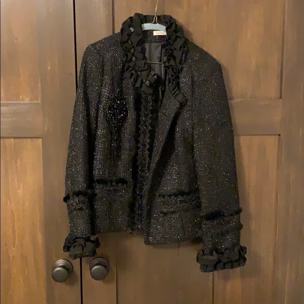Gorgeous black mixed media blazer